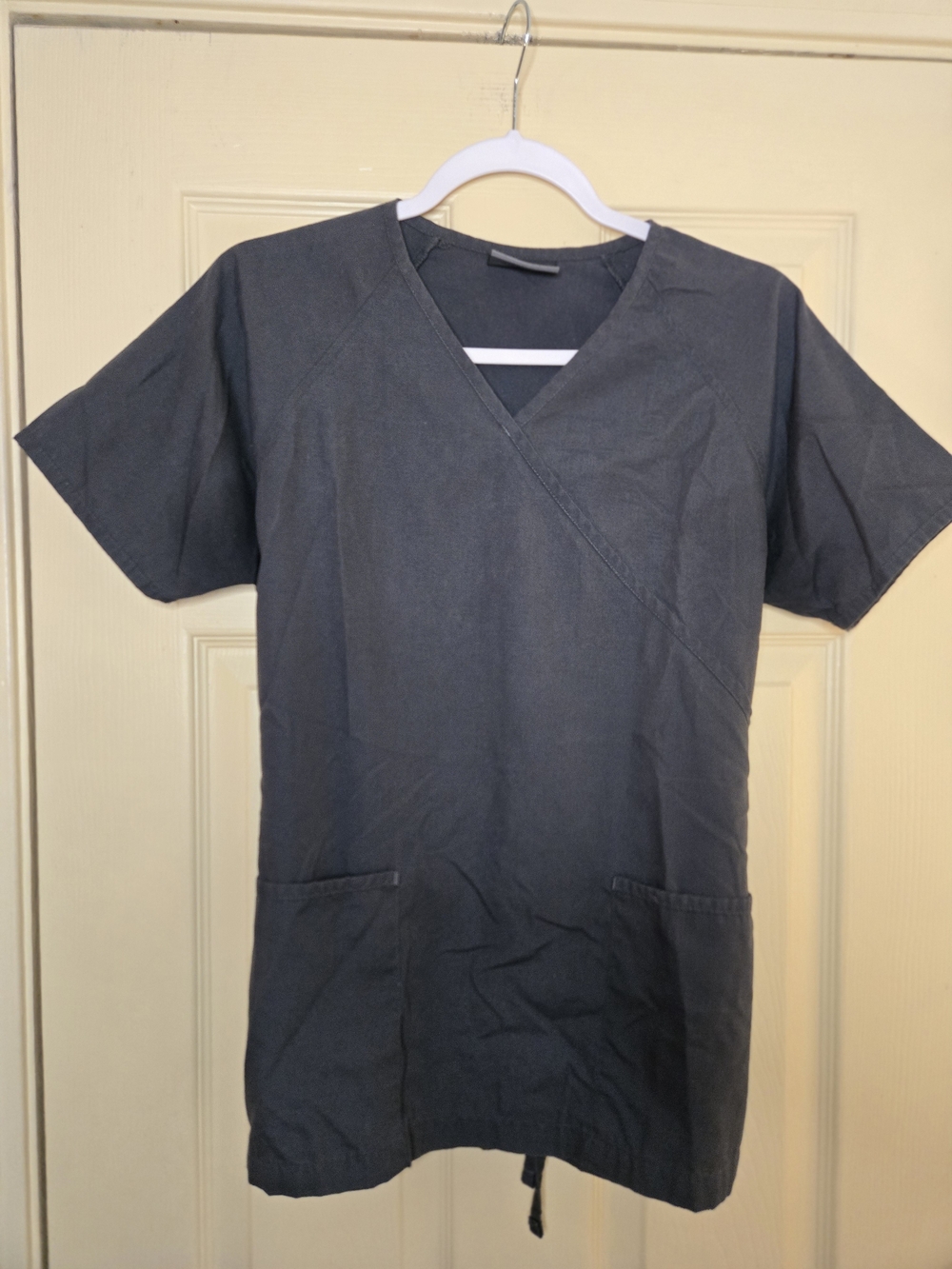 Women’s Grey Medical Scrub Top - Classic V-Neck